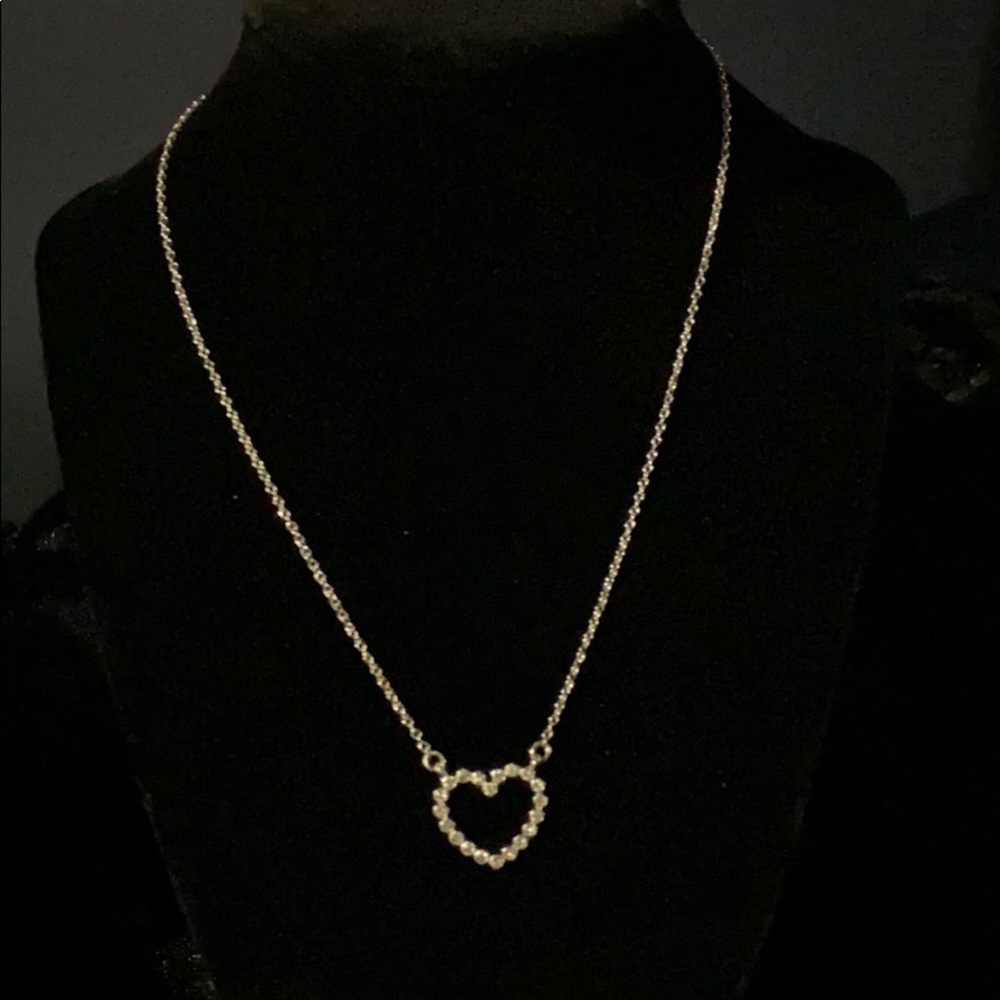 CZ Open Heart Pendant Necklace